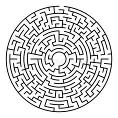 a circular maze in the shape of a circle on a white background stock photo and royalty