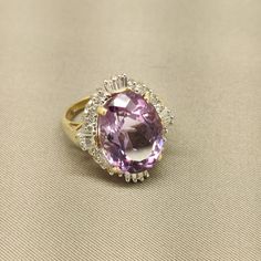 Absolutely Breathtaking! The Cut And Clarity Of The Center Stone Is Far More Beautiful Than Photos Show. Please Ask Any And All Questions Before Making Purchase. This Is A Consignment Piece From A Retired Professional Jewelry Designer, So Please No Lowballers. Ring Is 14k Gold And Size 7.25 Center Stone Size Is 12 X 16mm Ring Weighs 6 Grams Professional Jewelry, Gorgeous Jewelry, Purple Gold, Cocktail Rings, Womens Jewelry Rings, Gold Diamond, Jewelry Design, Women Jewelry, Stone