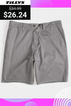 Rsq Mid-Length Chino Shorts. Falls Above The Knee. 9" Inseam. Slant Hand Pockets. Zip Fly. Button Waist. Dual Back Welt Pockets With Rsq Logo Flag At Left Side. 76% Cotton 21% Repreve Recycled Polyester 3% Spandex. Machine Wash. Imported. Casual Stretch Flat Front Bottoms, Relaxed Fit Flat Front Bottoms For Summer, Summer Relaxed Fit Flat Front Bottoms, Gray Bottoms With Short Inseam For Summer, Mens Chinos, Chino Shorts, Above The Knee, Welt Pockets, Welt Pocket