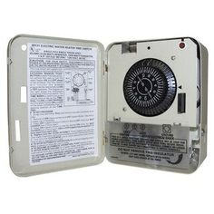 an electronic device with its cover open and instructions on the back side, showing it's contents