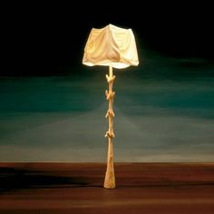 a lamp that is on top of a table