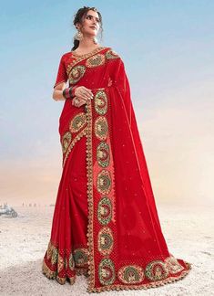 Buy Red Multi Embroidered Saree In USA, UK, Canada, Australia, Newzeland online Net Saree Blouse, Indian Sun, Engagement Saree, Bridesmaid Saree, Indian Designer Sarees, Ghagra Choli, Satin Saree, Designer Sarees Online, Wedding Sutra