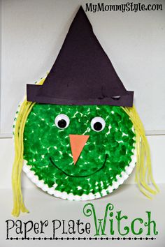 paper plate witch craft for kids to make