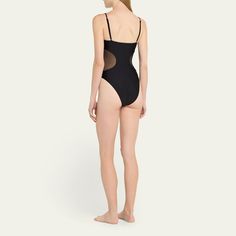 Ramy Brook "Novalee" one-piece swimsuit features side mesh paneling Face-framing square neckline Adjustable straps Moderate seat coverage  Nylon/polyamide/spandex Lining: Polyester/spandex Hand wash, wash separately Imported Micro-elastic Nylon Leotard For Summer, Nylon One-piece Leotard With Lined Body, Summer Nylon Leotard With Built-in Bra, Compressive Polyamide Swimwear For Summer, Second-skin Nylon Bodysuit For Pool, Second-skin Nylon One-piece Bodysuit, Second-skin One-piece Swimwear In Polyamide, Second-skin One-piece Polyamide Swimwear, Seamless Nylon One-piece Bodysuit