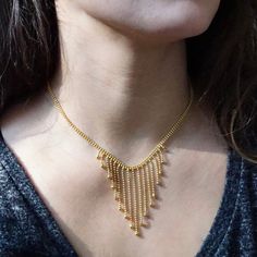 Gold Jewelry Long Necklace, Elegant Gold Jewelry With Beaded Fringe, 12 Grams Gold Necklace, Traditional Gold Beaded Necklaces, Traditional Gold Beaded Necklace, Unique Gold Necklace Designs, Vintage Beaded Antique Gold Necklace, Traditional Gold Beaded Bib Necklace, Gold Fringe Long Necklace