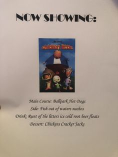 an advertisement for the children's musical show, now showing with information about its characters