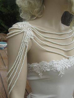 "Handmade Shoulder Necklace Bridal shoulder necklace Sizes: XS / Shoulder Measurement 13.5'' S / Shoulder Measurement 14.5\" M / Shoulder Measurement 15.5\" L /Shoulder Measurement 16.5\" Thank you so much for choosing my store. It is very importent to let my customers happy, so dont hesitate to contact me for your questions. Standart shipping I ship from Turkey , General delivery durations are USA : 12 /20 days Canada : 10/20days Australia: 15/25 days" Pearl Accessories Wedding, Diy Outfits, Shoulder Jewelry, Shoulder Necklace, Wedding Accessory, Necklace Bridal, Marriage Ceremony, Necklace Pearl, Rhinestone Wedding