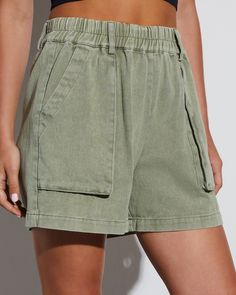 A cute and comfy pair for warm-weather adventures. The Janessa High Rise Pocketed Shorts has two front pockets, an elastic waistband, belt loops for accessorizing and a 4" inseam for just the right amount of coverage. High rise Elastic waistband Pocketed Belt loops No closures 100% Cotton Comfy Casual Summer Outfits, Modest Shorts, Check Blouse, Shorts Diy, Clothing Shops, Modest Summer Outfits, Earthy Green, Checked Blouse, Diy Shorts