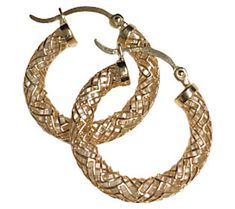 Add these specially designed 14K gold mesh hoops to your jewelry collection and watch them sparkle and shine. Yellow Gold Jewelry With Interwoven Design, Sparkle And Shine, Jewelry Collection, Gold Bracelet, Hoop Earrings, Jewelry Earrings, Sparkle, Mesh, Gold