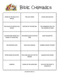 the bible chart for children to use