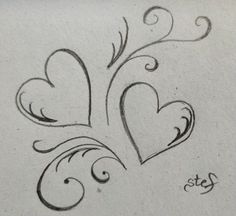 a drawing of two hearts with the word stay written on it in cursive writing