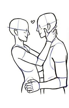 a drawing of two people hugging each other