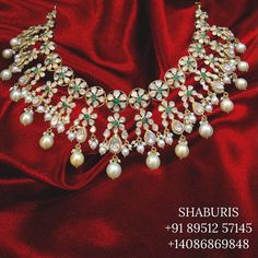 Emerald mala bead jewelry gemstone jewelry polki diamond emerald necklace pure silver jewelry south indian gold jewelry sets -SHABURIS Emerald Mala, Diamond Emerald Necklace, Beads Haram, Mango Haram, Silver Market, Indian Gold Jewelry, Haram Designs, Gold Jewelry Sets, Jewelry Catalog