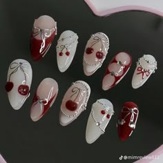 Fake Nails Designs, Asian Nails, Cherry Nails, Funky Nails