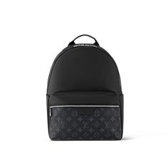 LOUIS VUITTON® - Discovery Backpack - Black Luxury School Bags With Logo, Classic Backpack With Logo, Luxury School Backpack With Logo, Luxury Black Standard Backpack, Luxury Black Backpack, Luxury Logo Backpack, Luxury Black Leather School Backpack, Luxury Black Backpack For School, Luxury Black Backpack With Logo