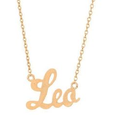 Leo Script Pendant Necklace - In Brushed Gold. Length 17" With 2" Extender. Includes Canvas Pull Tie Pouch. Leo Necklace, Womens Jewelry Necklace, Jewelry Necklaces, Pouch, Necklaces, Women Jewelry, Pendant Necklace, Pendant, Canvas