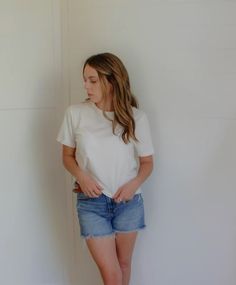 Basic mom crop tee and mom shorts Everyday Items, Casual Everyday, Crop Tee, Everyday Outfits, Everyday Fashion