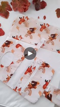 the video shows how to make fabric with foxes and leaves