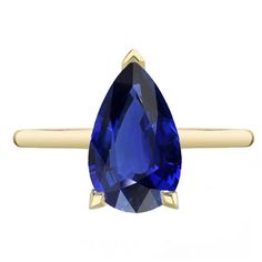 METAL SPECIFICATIONS Yellow Gold 14K STONE SPECIFICATIONS Stone Name : Blue Sapphire Stone Cut : Pear Stone Details : There is one pear cut sapphire approx. 3.50 carats (Approx. Size 11 x 8 mm). Natural earth mined stone. Quality of Sapphire : AAA Sapphire Treatment : Heated Total : Approx. 3.50 Carats RING SPECIFICATIONS Size : 6.5 (Can ship in any size, please send us a message about size after placing the order) Appraised Value : $13698.00 Comes with Certificate Ring Teardrop, Blue Sapphire Stone, Sapphire Solitaire Ring, Sapphire Solitaire, Ceylon Sapphire, Sapphire Stone, Natural Earth, Stone Cuts, Pear Cut