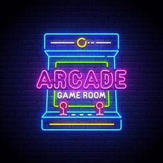 Arcade Game Room Neon Sign Board Games Available Sign, Video Game Center, Sign Games, Game Room Neon, Banner Game, Ambiguous Quotes, Arcade Retro, Logo Neon, Commercial Signs