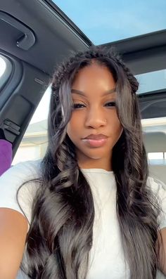 Cute Hairstyles With Weave Black Women, Fishtail Headband Braid, Formal Wig Hairstyles, Braided Headband Hairstyle Black Women, Senior Pic Hairstyles, Back To School Hairstyles Weave, Sew In Long, Formal Hairstyles Black Women, Middle Part Hairstyles For Black Women