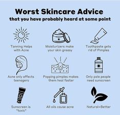 WORST SKIN CARE ADVICE Esthetician Humor, Proper Skin Care Routine, Skin Care Advice, Beauty Skin Quotes, Skincare Advice, Esthetician Marketing, Mary Kay Skin Care