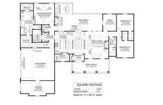 the floor plan for a house with two master suites and one living room on each side