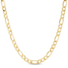 This handsome chain necklace is a versatile option for everyday wear. Crafted in 14K gold, this 5.8mm-wide light figaro chain is a simple and dignified style. Polished to a bright shine, this 24.0-inch necklace chain secures with a durable lobster claw clasp. Mens Gold Chain Necklace, Gold Figaro Chain, Real Gold Chains, Chain Necklace For Men, Figaro Chain Necklace, Mens Jewelry Necklace, Gold Chains For Men, Necklace For Girlfriend, Mens Chain Necklace