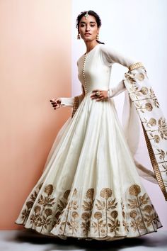 Sangeet Lengha, Silk Anarkali, Salwar Kamiz, White Gown, Indian Woman, Indian Lehenga, Indian Gowns