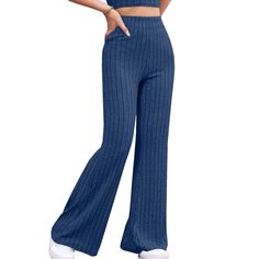 High Waisted Ribbed Flare Pants | Runner Island – Runner Island® Ribbed Fitted High Rise Bottoms, High Rise Ribbed Fitted Bottoms, Fitted High-rise Ribbed Bottoms, Stretch Denim Blue Bottoms For Winter, Cropped Denim Blue Bottoms For Fall, Fall Cropped Denim Blue Bottoms, Fall Cropped Denim Bottoms, Trendy Cropped Ribbed Bottoms, Casual High Stretch Cropped Bottoms