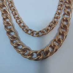 Nwt. Zara Antique Gold Toned Double Chain Necklace. Gold Zara Necklace For Gift, Zara Gold Necklace Gift, Vintage Double Chain Metal Necklace, Gold Zara Necklace, Gold-tone Metal Double Chain Necklace, Gold-tone Chunky Chain Necklace With Rectangular Links, Gold Dual-tone Brass Necklaces, Vintage Gold Multi-layer Chain Necklace, Zara Necklace