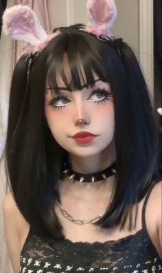 Egirl Makeuo, Easy Femboy Makeup, Bunny Girl Makeup, Cute Egirl Makeup, Uwu Girl Makeup, Cute Cat Makeup, Egirl Makeup Looks