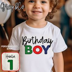 This is a perfect Shirt for your toddlers Birthday or just for everyday wear! Let us know what Name and Number for the back of shirt. Message us if you would like something special and different. We can do anything ! :) HOW TO ORDER 1. SELECT Design  2. CHOOSE Size 3. PERSONALIZATION BOX: Please put color of shirt (colors only available in short sleeves; long sleeve are white and heather grey; if no color is stated we will do it on white) spelling of name for back of shirt and age.  Materials  - Green Letter Print Top For Birthday, Personalized Graphic Tee For Birthday, Green Letter Print Tops For Birthday, Green Letter Print T-shirt For Birthday, Playful Letter Print T-shirt For Birthday, Fun Green T-shirt For Birthday, Playful Green T-shirt For Birthday, Green Fun Birthday T-shirt, Fun Personalized T-shirt For Birthday