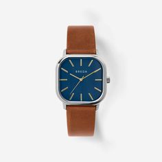 Visser | Square Watch | Silver/Brown/Navy | BREDA Watch Mens Watches Minimalist, Mens Watches Expensive, Breitling Watches Mens, Unusual Watches, Mens Watches Military, Mens Watches Affordable, Fossil Watches For Men, Fossil Watches Women, Fitness Watches For Women