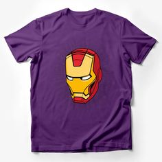 Comic Book Superhero Face T-Shirt, Red and Yellow Graphic Tee, Casual Geek Apparel, Unisex Adult Clothing Male T-Shirt Custom graphic T-Shirt.Customize your color Yellow Graphic Tee, Clothing Male, Red And Yellow, Male T Shirt, Comic Book, Custom Shirts, Graphic Tee, Geek Stuff, Comic Books