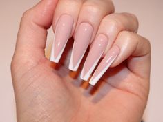 Classy french tip long coffin nails French fake nails Classy Etsy Long French Tip, Long French Tip Nails, Long French Nails, French Tip Nail Designs, Makeup Hacks Beauty Secrets, Short Coffin Nails, French Tip Acrylic Nails, French Acrylic Nails, French Nail Designs