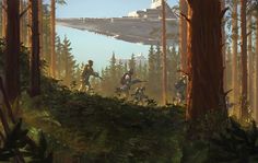 Star Wars Endor, Battle Of Endor, Imperial March, Star Wars Painting, Star Wars Novels, Star Wars Background, Star Wars Empire