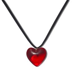 Visit our website at www.ShopGeminiJewels.com for better prices and latest products. Large red glass heart pendant on a black suede leather chain. As seen on Olivia Rodrigo during her GUTS world tour. Measurements - Chain length: ~15" inches with a 2" inch extension chain (17" inches total) - Charm measurements: ~25 x 28 mm Materials - Chain material: Suede Leather - Charm material: Glass - Nickel & lead free Delicately handmade Necklace length reference: - 14" in: Fits like a choker - 16" in: H Red Glass Heart Necklace, Red Heart Choker, Red Heart Pendant Necklace, Heart Necklace Red, Red Heart Pendant, Red Pendant Necklace, Glass Heart Necklace, Red Heart Necklace, Heart Choker Necklace