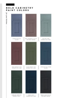 the color guide for cabinet doors with different colors