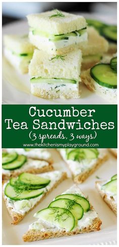 cucumber tea sandwiches on a white plate