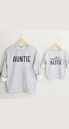 Personalized Auntie's Bestie Matching Set Auntie Niece Nephew Matching Sweatshirt Aunt and Baby Outfit Gifts From Aunt Nephew Niece Toddler - Etsy Aunt And Niece Matching Clothes, Auntie And Nephew Shirts, Auntie Nephew Shirts, Aunt And Baby Matching Shirts, Aunt And Niece Shirts Matchizz, Auntie Aesthetic, Auntie And Niece, Aunt Aesthetic, Aunt Nephew