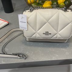 White Coach Purse, Coach Sling Bag, Coach Saddle Bag, Cream Purse, Purse Collection, Field Bag, Coach Satchel, Birthday Inspo, Coach Crossbody Purse