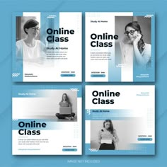 four different webpages for online class