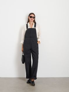 Lili Overall In Black Denim – Alex Mill Style Black Overalls, Don't Overthink It, Don't Overthink, Alex Mill, Overalls Outfit, Black Overalls, Short Jumpsuit, Get Dressed, Sweater Shop