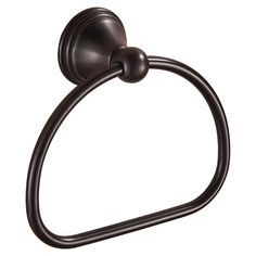 an antique bronze towel ring on a white background