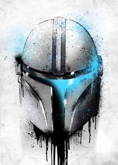 a star wars poster with a helmet painted on it