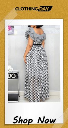 Black Fashion Casual Print Split Joint Square Collar Short Sleeve Dress Black Chiffon Maxi Dress With Short Sleeves, Black Chiffon Maxi Dress For Vacation, Chic Black Short Sleeve Maxi Dress, Chic Black Chiffon Maxi Dress, Casual Black Chiffon Maxi Dress, Black Maxi Dress With Ruffles For Casual Wear, Black Maxi Dress With Ruffles For Casual Occasions, Black Ruffled Maxi Dress For Casual Occasions, Black Ruffled Maxi Dress For Day Out