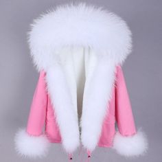 Fur Sleeves, Women Faux Fur Vest, Pink Fur Coat, Raccoon Dog, Pink Winter, Winter Outerwear, Womens Parka, Racoon, Leather Trench Coat