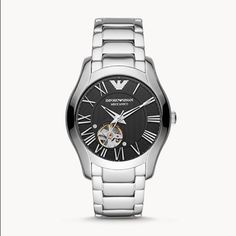 Product Details Sku: Ar60015 Case Size: 43mm Movement: Automatic Platform: N/A Strap Material: Stainless Steel Water Resistance: 5 Atm Case Color: Silver Case Material: Stainless Steel Dial Color: Black Strap Width: 22mm Closure: Bracelet Butterfly Deployant Strap Inner Circumference: 190+/- 5mm Battery Type: No Battery Elegant Automatic Chronograph Watch For Business, Elegant Business Chronograph Watch In Stainless Steel, Elegant Business Chronograph Watch With Metal Dial, Elegant Chronograph Watch For Business, Elegant Chronograph Jewelry And Watches For Anniversary, Elegant Automatic Diamond Watch For Anniversary, Elegant Formal Automatic Jewelry And Watches, Elegant Chronograph Watch With Metal Dial, Silver Automatic Watch Accessories For Formal Occasions