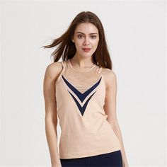 Women's Quick Dry Fitness Tank Top - Blue Force Sports V-neck Yoga Tank Top For Spring, Beige Stretch Athleisure Top, Beige Stretch Vest Top, Beige Stretch Gym Top, Beige Stretch Top For Gym, Beige Stretch Top For The Gym, Beige Stretch Tops For The Gym, Sporty V-neck Tank Top For Spring, Spring Stretch Gym Vest